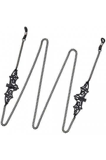 YYZLL Chaîne de lunettes de chauve-souris creuse noire chaînes perles lien porte-corde lunettes de soleil sangle cordon cou b