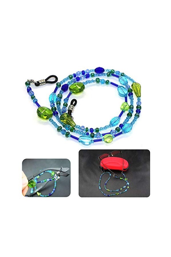 Suneast Chaîne de lunettes avec perles en cristal antidérapant en acrylique pour lunettes de soleil/cordon de lunettes de sol