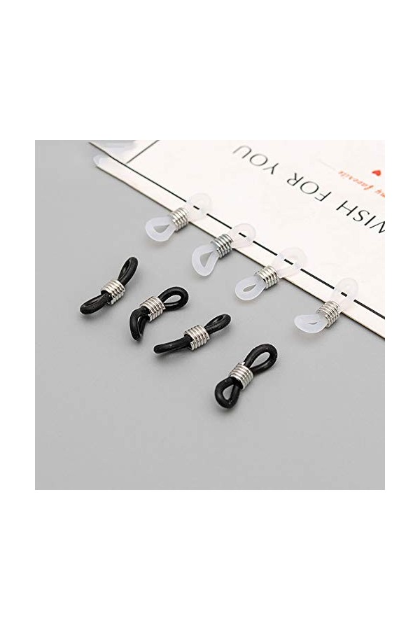 FSSTUD 40 Pièces Caoutchouc Boucle Attache pour Chaîne de Lunettes Connecteurs de Cordon de Lunettes