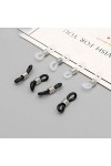 FSSTUD 40 Pièces Caoutchouc Boucle Attache pour Chaîne de Lunettes Connecteurs de Cordon de Lunettes