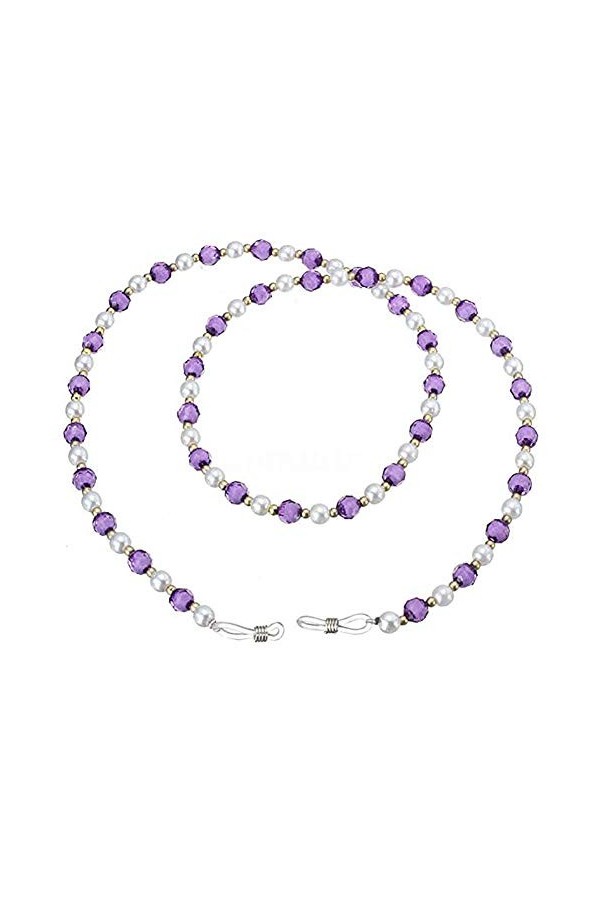 Générique Lunettes de soleil perlées lanière cordon cordon sangle chaîne pour lunettes Lunettes de soleil violet perles de cr