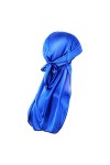 WLLHYF Bonnet de pirate en soie Durag à longue queue respirante pour 360 vagues bandana doux turban perte de cheveux chimio, 