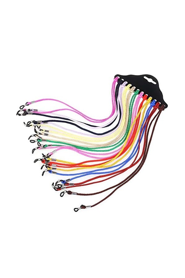 COMVIP Ensemble Chaîne Cordon Lunettes de Vue Antidérapant Attache-Lunettes 12Pcs Aléatoire A