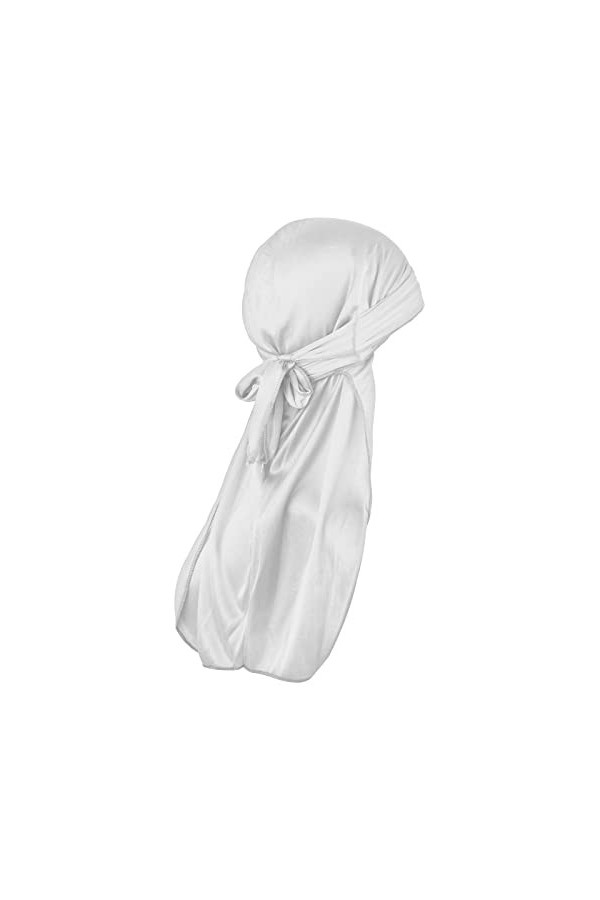WLLHYF Bonnet de pirate en soie Durag à longue queue respirante pour 360 vagues bandana doux turban perte de cheveux chimio, 