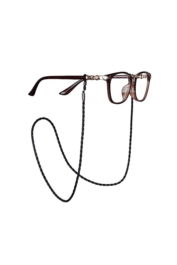 Ousyaah Chaînes de Lunettes, Chainette de Lunettes en Cuir Tressé, Cordon Lunettes Chaîne Lunettes de Soleil Lunettes Chaîne 