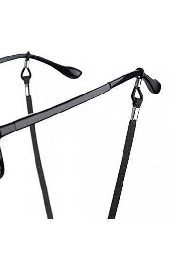 JTWEB 4 Pièces Cordon Lunettes Sport Noir,Chaînes Et Cordons à Lunettes Réglable,Cordon Lunettes Femme en Cuir Sangle de Lune