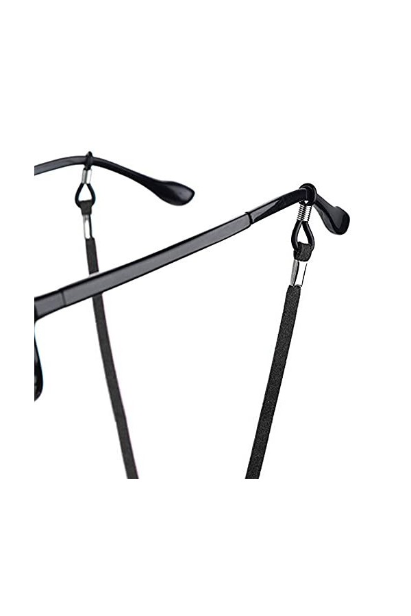 JTWEB 4 Pièces Cordon Lunettes Sport Noir,Chaînes Et Cordons à Lunettes Réglable,Cordon Lunettes Femme en Cuir Sangle de Lune