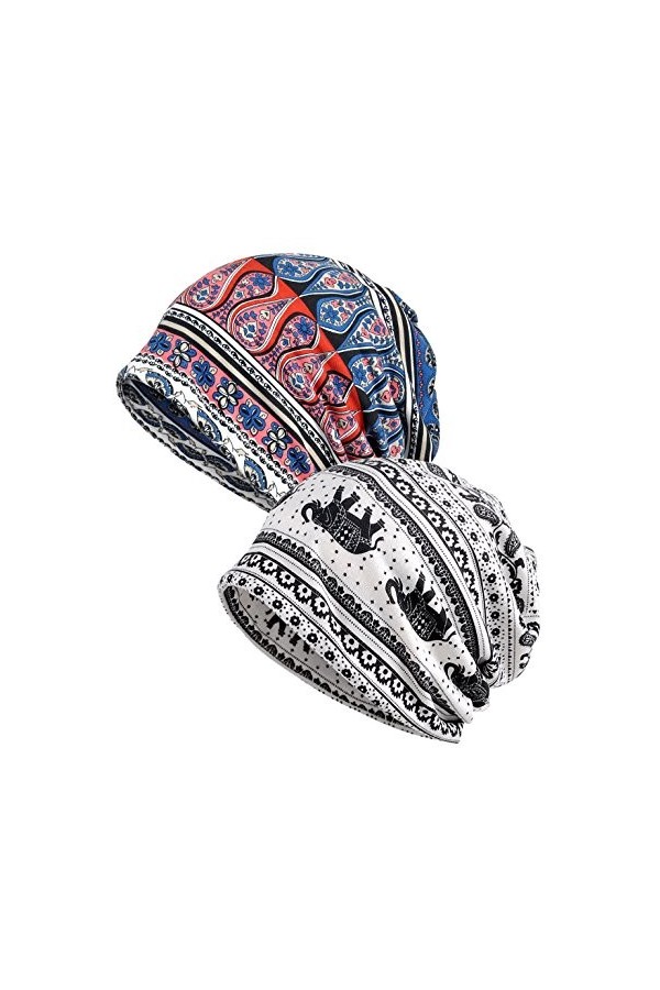 EEVASS Femme Bonnets Hut Bandeaux Turban Bandanas Multi-usages E, 2 