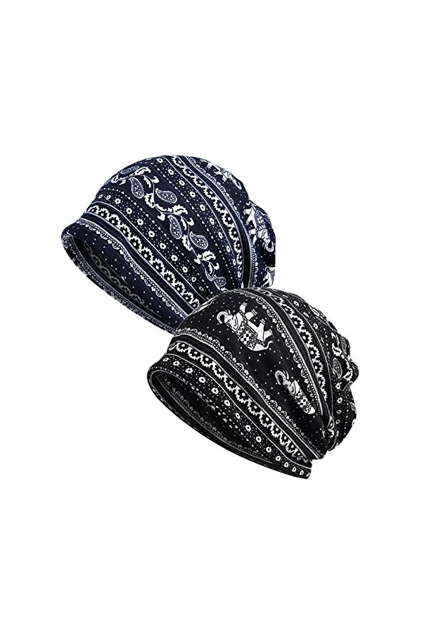 EEVASS Femme Bonnets Hut Bandeaux Turban Bandanas Multi-usages E, 2 