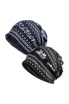 EEVASS Femme Bonnets Hut Bandeaux Turban Bandanas Multi-usages E, 2 
