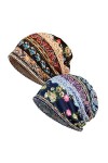 EEVASS Femme Bonnets Hut Bandeaux Turban Bandanas Multi-usages E, 2 