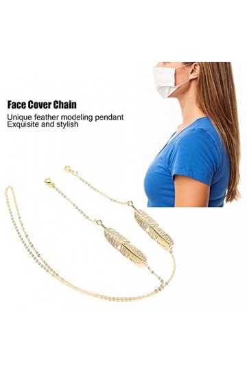 banapoy Chaîne de Lunettes avec Pendentif en Plumes, Chaîne de Support en Alliage pour éviter la Perte de Lunettes ou de Prot