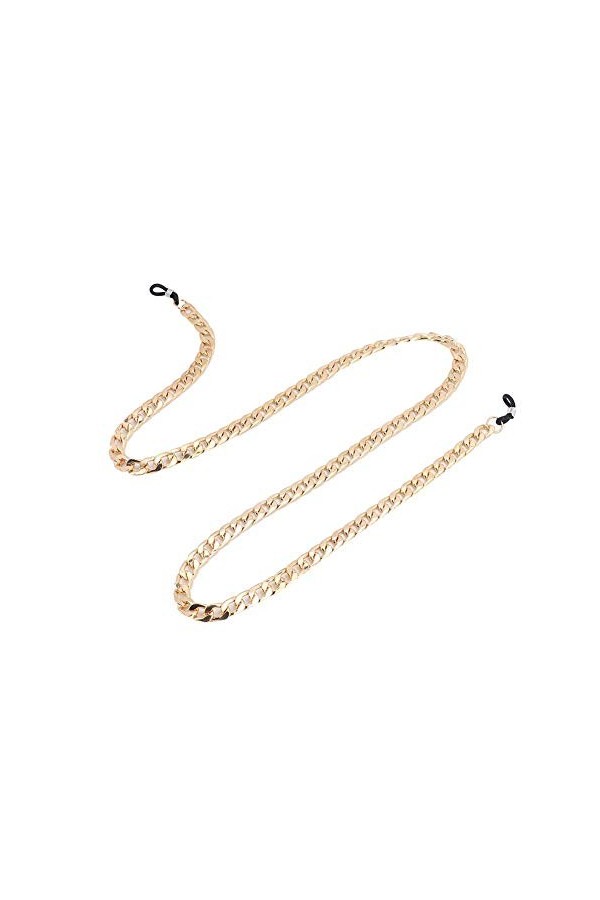 Sangle de lunettes, épaissie style hip-hop anti-dérapant lunettes de vue chaîne lunettes de lecture bracelet or, texture mode