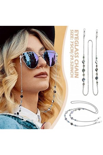 RJSQAQE Chaîne de lunettes pour femme, sangle de lunettes de soleil autour du cou, support de lunettes, collier de lunettes d