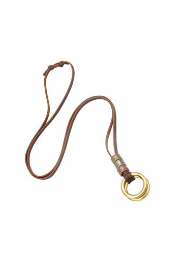 Ogquaton Vintage Eyeglass Strap Collier de lunettes de soleil en cuir à double cercle, réglable