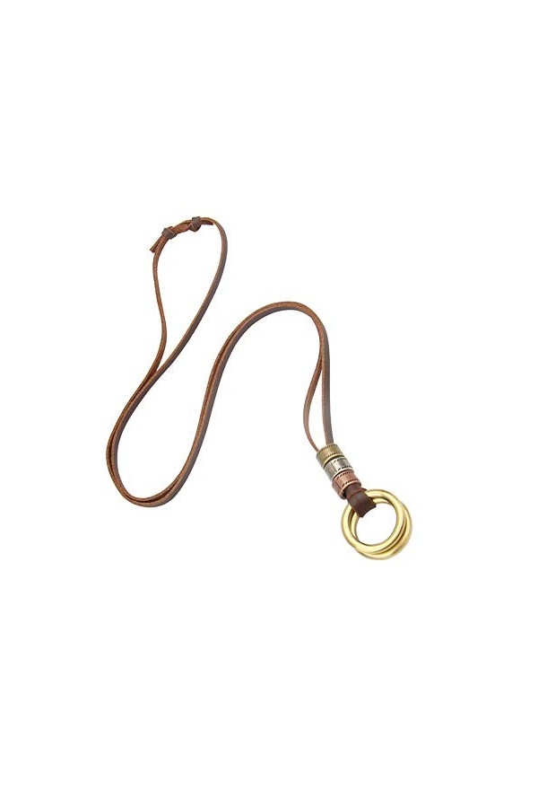 Ogquaton Vintage Eyeglass Strap Collier de lunettes de soleil en cuir à double cercle, réglable