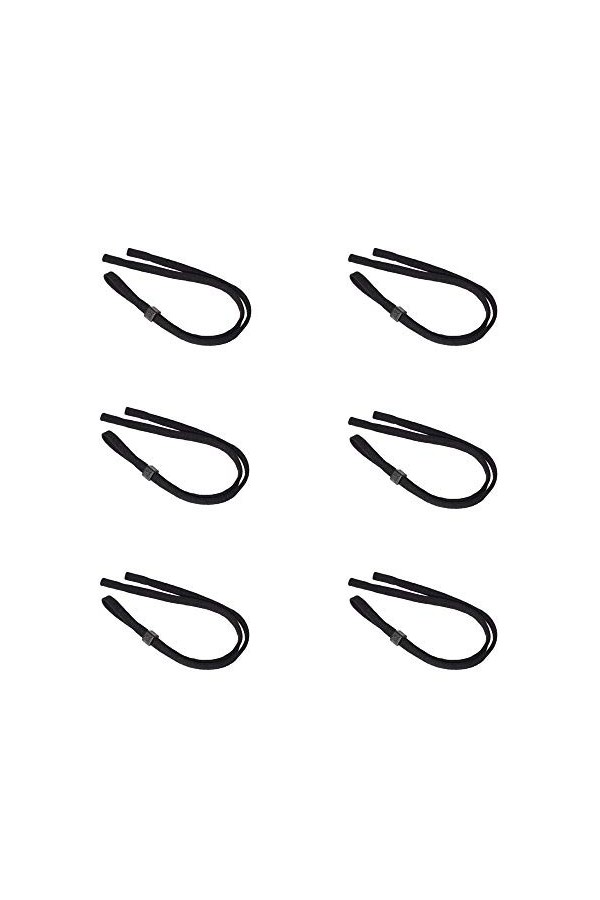 Générique Mode Sport Lunettes De Soleil Corde Sangle De Cou Cordon De Lunettes Support De Lanière 6 Pcs, Noir