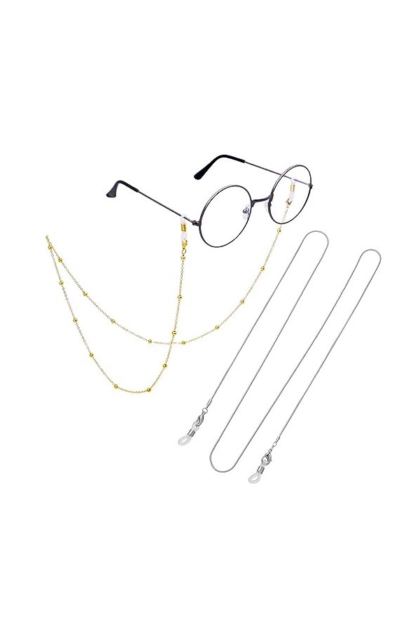 RUOXIXI 2 Pièces Chaine Lunettes,Cordon Lunettes de Soleil pour Lunettes de soleil，Masque， Lunettes de Lecture Lunettes pour 