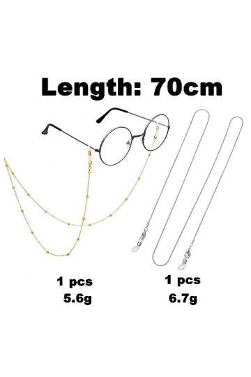 RUOXIXI 2 Pièces Chaine Lunettes,Cordon Lunettes de Soleil pour Lunettes de soleil，Masque， Lunettes de Lecture Lunettes pour 
