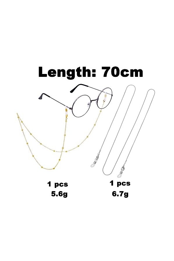RUOXIXI 2 Pièces Chaine Lunettes,Cordon Lunettes de Soleil pour Lunettes de soleil，Masque， Lunettes de Lecture Lunettes pour 