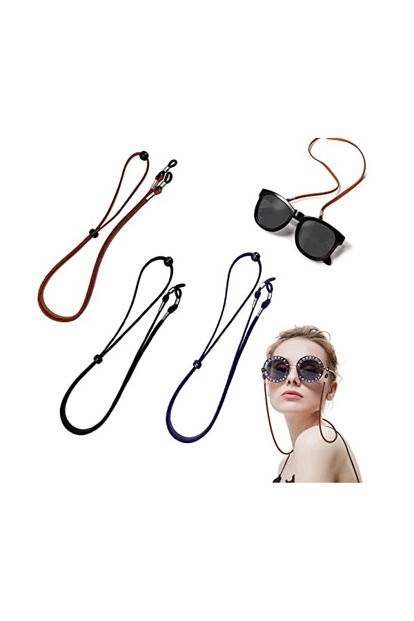 Tpubmity 7 Pcs Chaine Lunettes Multicolore Universel Lunettes Sangle Cordons Lunettes, Anti-dérapantes Sangle de Lunettes, po