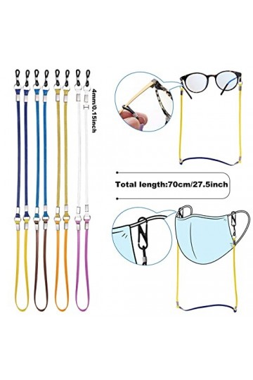 8 Chaine Lunettes Femme, Chaînes à Lunettes, Cordon Lunettes, Sangle Corde Retenue à Lunettes de Lecture pour Femmes Hommes D