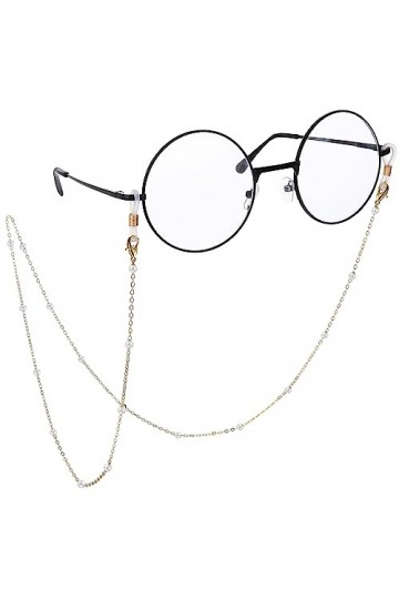 WLLHYF Chaîne de lunettes pour femme Chaîne de perles Corde à lunettes 1 porte-sangle autour du cou pour femme Lecture du sol