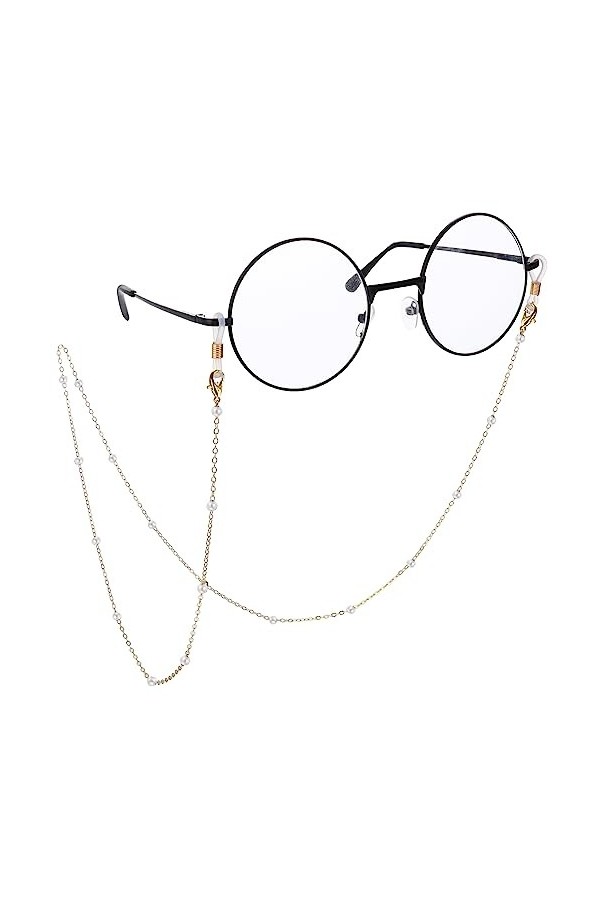 WLLHYF Chaîne de lunettes pour femme Chaîne de perles Corde à lunettes 1 porte-sangle autour du cou pour femme Lecture du sol