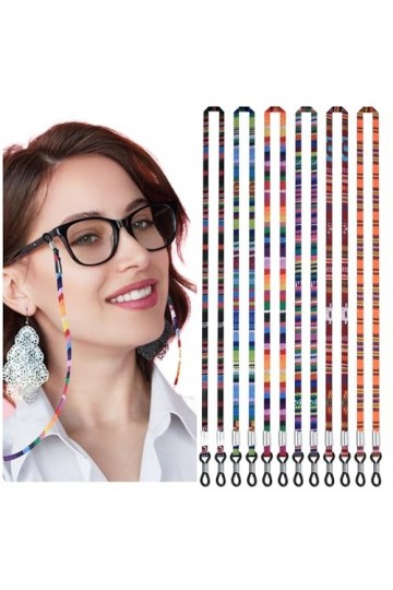 GOTRUST Lot de 6 cordons à lunettes pour femme - En coton multicolore - Pour lunettes de soleil, lunettes de lecture, lunette