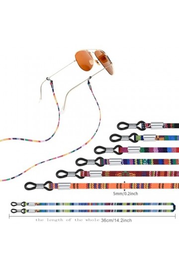 GOTRUST Lot de 6 cordons à lunettes pour femme - En coton multicolore - Pour lunettes de soleil, lunettes de lecture, lunette