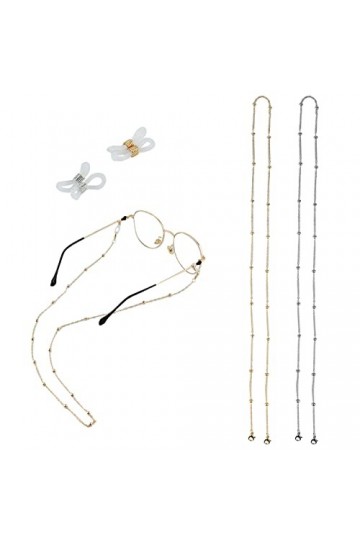 AolKee 2 pièces Chaine Lunettes Femme, chaîne de lunettes de soleil, chaîne pour lunettes, chaîne de lunettes, sangle de lune