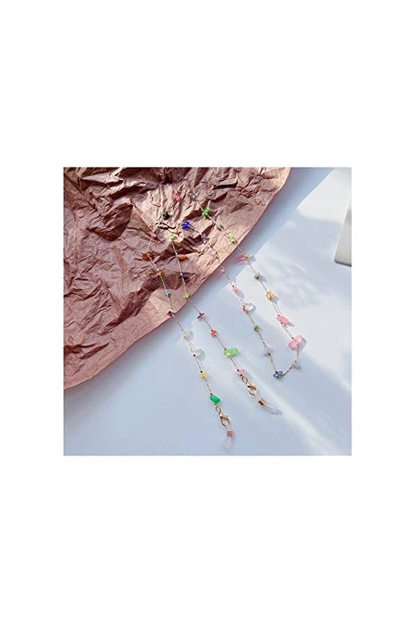 Chaîne de lunettes en perles de pierre naturelle pour femme - Élégant - Pour lunettes