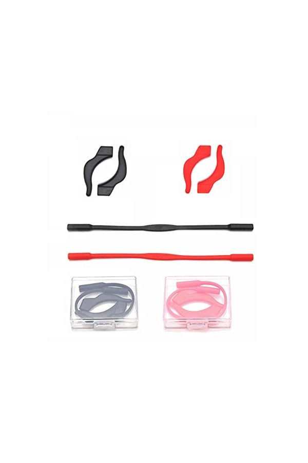 nanaxagly 2 ensembles de fixateurs antidérapants pour lunettes, boucles doreilles en silicone, bandes élastiques en silicone