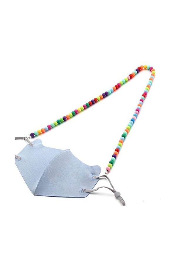 lijun Support de Visage pour Enfants lanière Multicolore chaîne perlée Repose-Lunettes Sangle doreilles