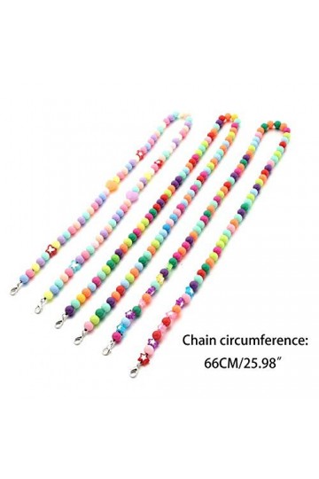 lijun Support de Visage pour Enfants lanière Multicolore chaîne perlée Repose-Lunettes Sangle doreilles