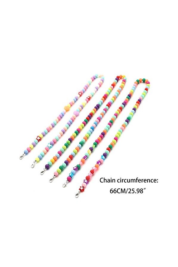 lijun Support de Visage pour Enfants lanière Multicolore chaîne perlée Repose-Lunettes Sangle doreilles
