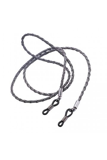 Jixin4you Cordon à Lunettes en Faux Cuir Corde Gris