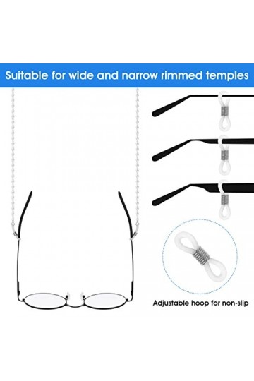 Sibba Lot de 2 Sangles de Lunettes de Soleil AntidéRapantes Autour Du Cou Pour Masque de Lunettes de Soleil Cordon éLéGant Po