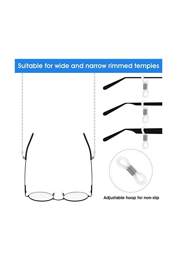 Sibba Lot de 2 Sangles de Lunettes de Soleil AntidéRapantes Autour Du Cou Pour Masque de Lunettes de Soleil Cordon éLéGant Po