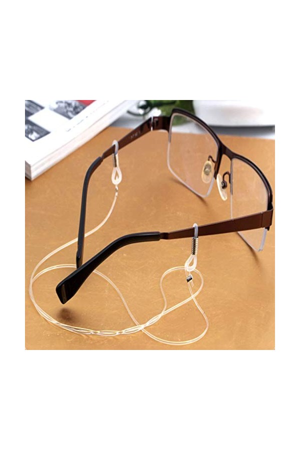 Buleerouy Corde à Lunettes De Vue Transparentes Anti Strap Strap Stretchy Cord Cordon Sports De Plein Air Lunettes String Lun