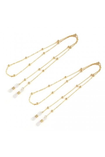 Ousyaah Chaînes de Lunettes Femmes, 2pcs Élégant Retenue de Lunettes Perles Support de Sangle de Lunettes, Chainette de Lunet