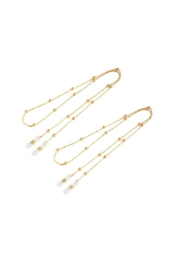 Ousyaah Chaînes de Lunettes Femmes, 2pcs Élégant Retenue de Lunettes Perles Support de Sangle de Lunettes, Chainette de Lunet