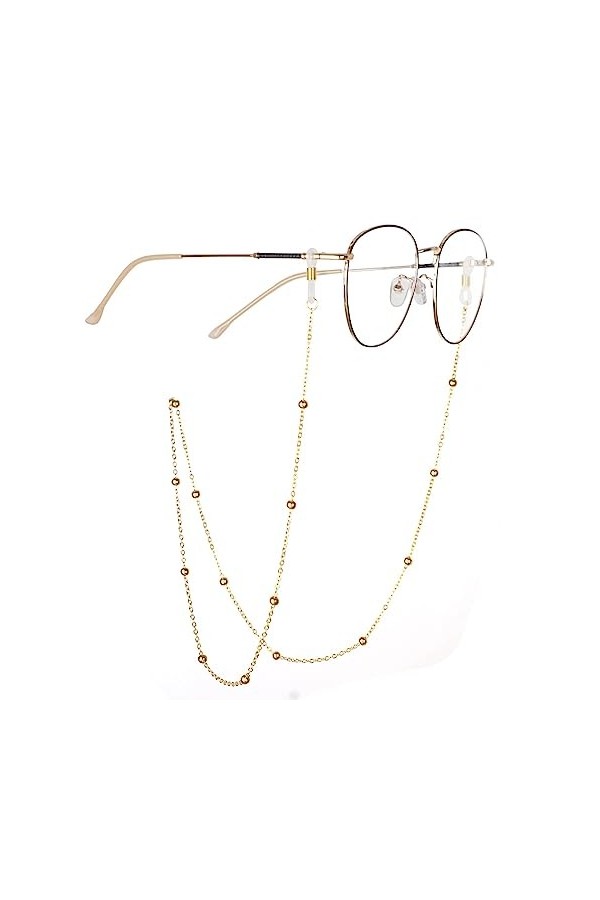 Ousyaah Chaînes de Lunettes Femmes, 2pcs Élégant Retenue de Lunettes Perles Support de Sangle de Lunettes, Chainette de Lunet