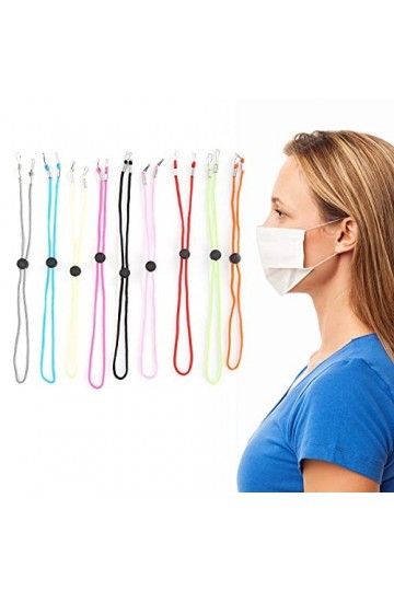 Ensemble de Cordon de Lunettes de 9 Pièces, Support de Lanière de Masque Anti-Perte Robuste, Cordon de Lunettes Réglable Chaî