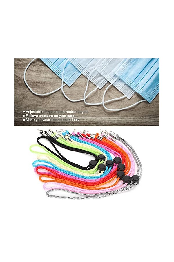 Ensemble de Cordon de Lunettes de 9 Pièces, Support de Lanière de Masque Anti-Perte Robuste, Cordon de Lunettes Réglable Chaî