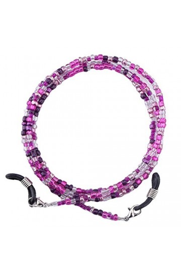 kowaku Verre Perlé Chaîne de Lunettes Lanière Corde Retenue Lunettes de Lecture Cordon Sangle - Violet, 75cm