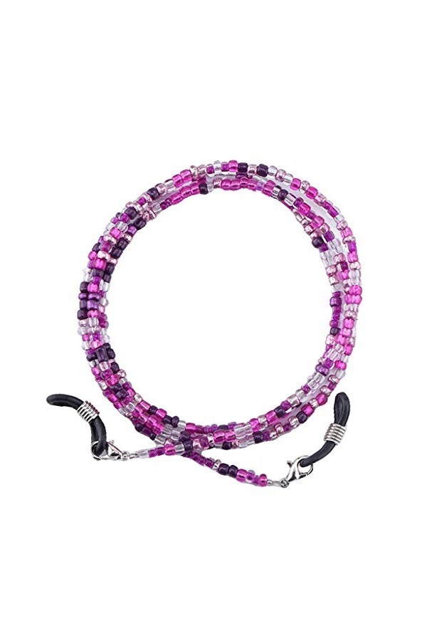 kowaku Verre Perlé Chaîne de Lunettes Lanière Corde Retenue Lunettes de Lecture Cordon Sangle - Violet, 75cm