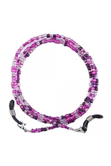 kowaku Verre Perlé Chaîne de Lunettes Lanière Corde Retenue Lunettes de Lecture Cordon Sangle - Violet, 75cm