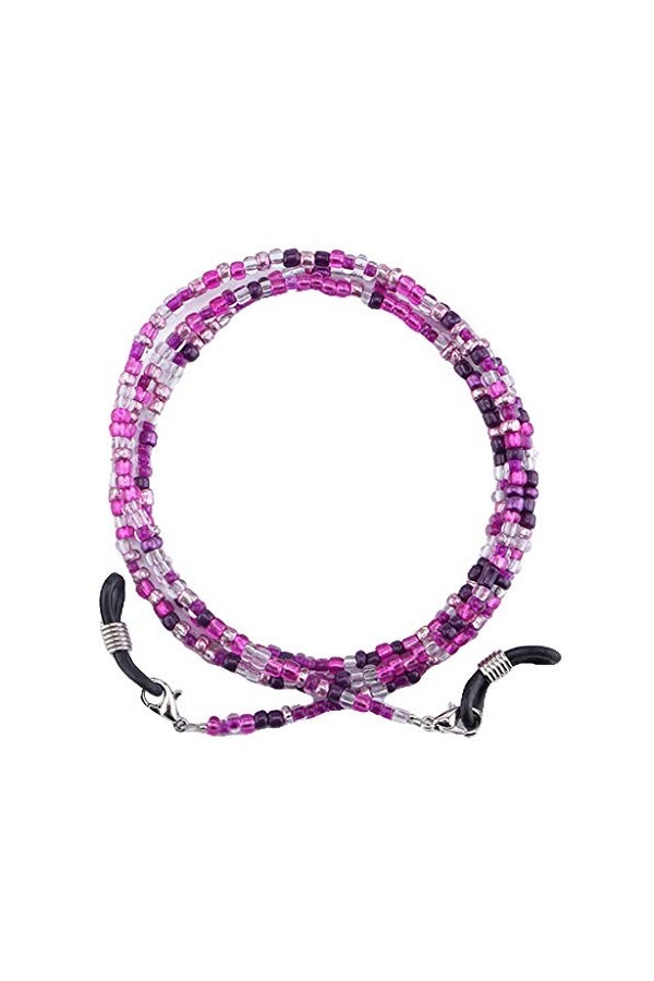 kowaku Verre Perlé Chaîne de Lunettes Lanière Corde Retenue Lunettes de Lecture Cordon Sangle - Violet, 75cm