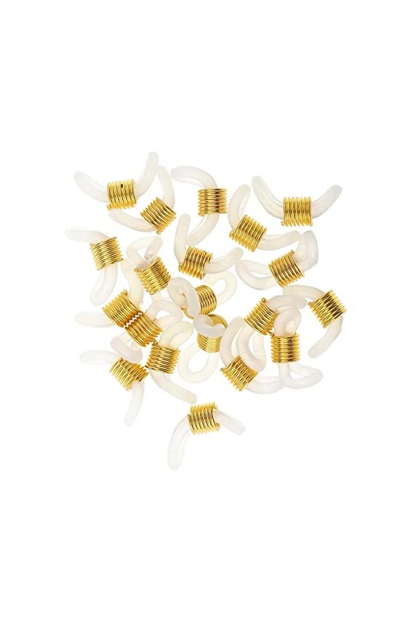MagiDeal 20mm Boucle Attache en Caoutchouc pour Extrémité Chaîne à Lunettes 20pcs, Or